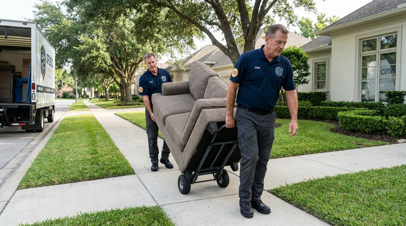 Local residential moving crew loading furniture in Greeley, CO